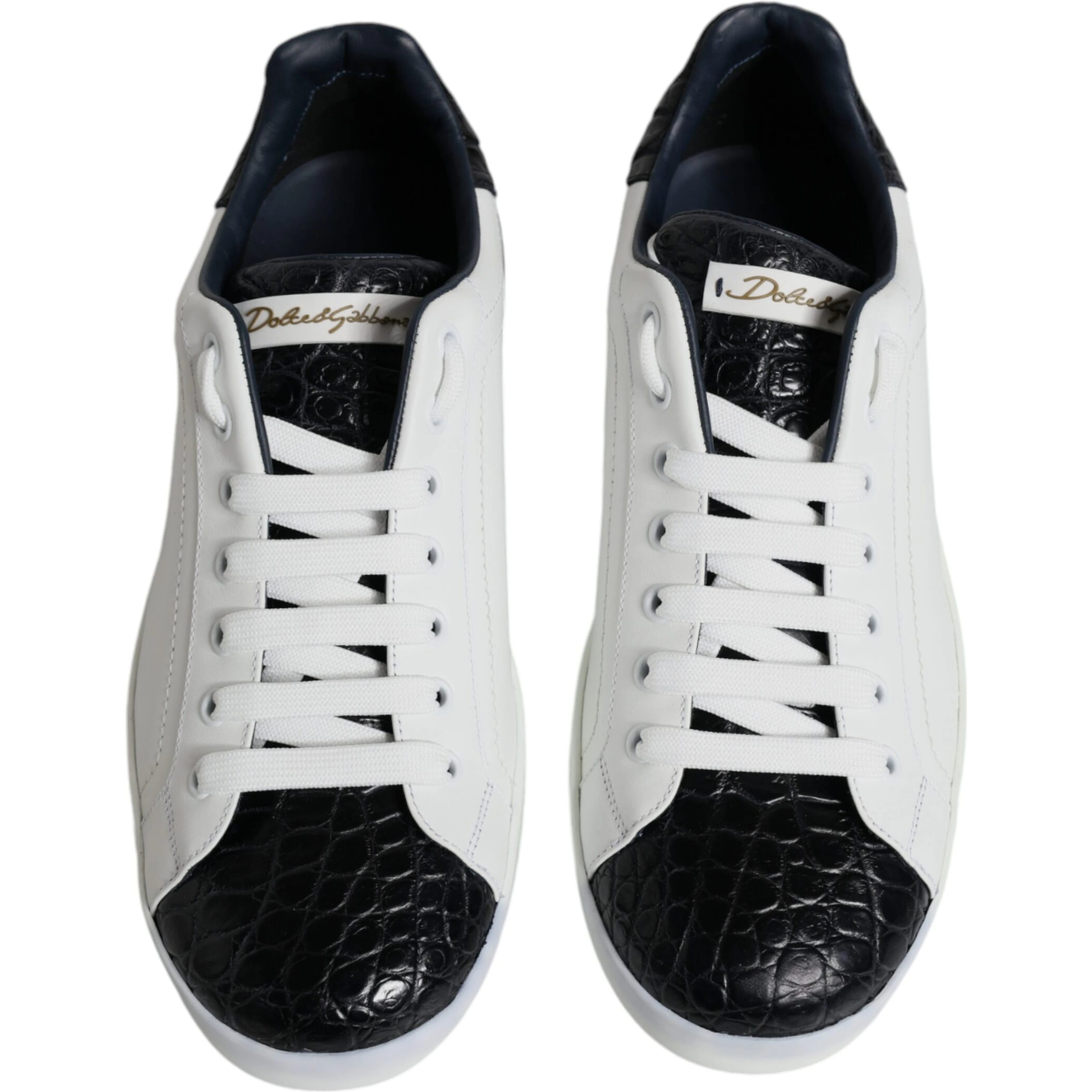 White Leather Logo Portofino Sneaker Shoes