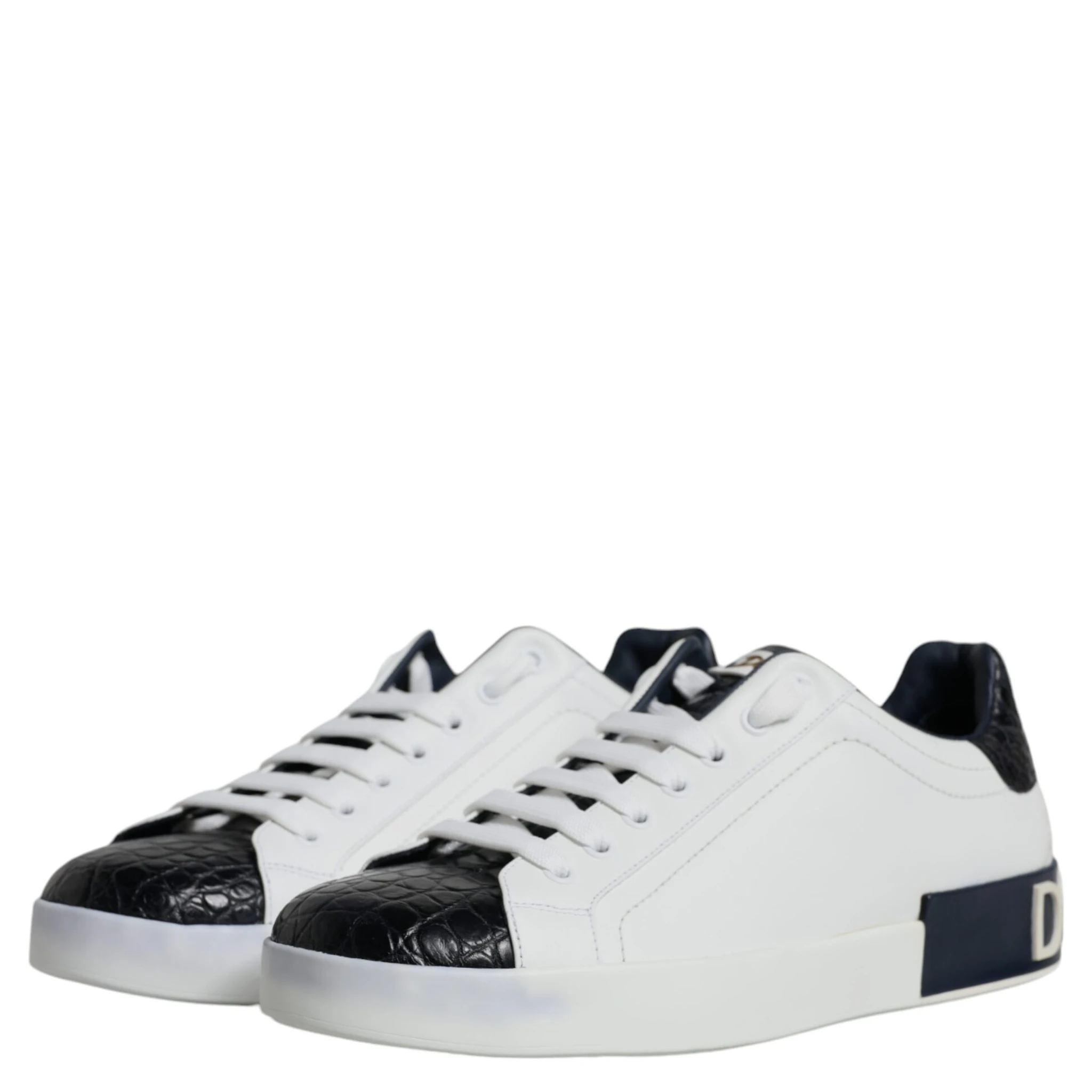 White Leather Logo Portofino Sneaker Shoes