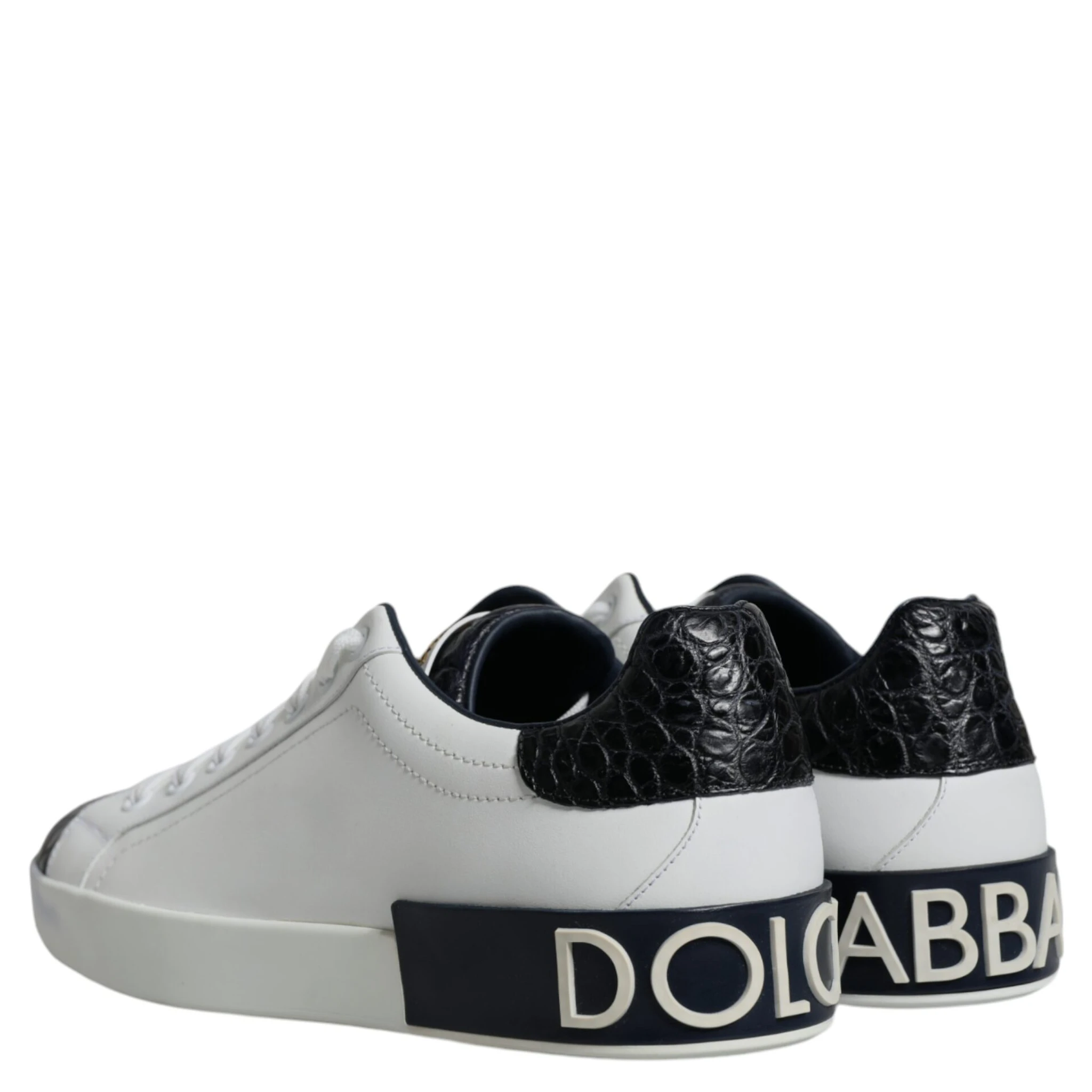 White Leather Logo Portofino Sneaker Shoes