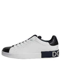 White Leather Logo Portofino Sneaker Shoes