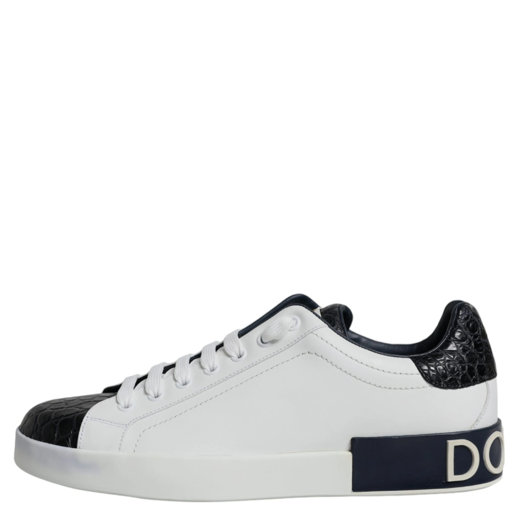 White Leather Logo Portofino Sneaker Shoes