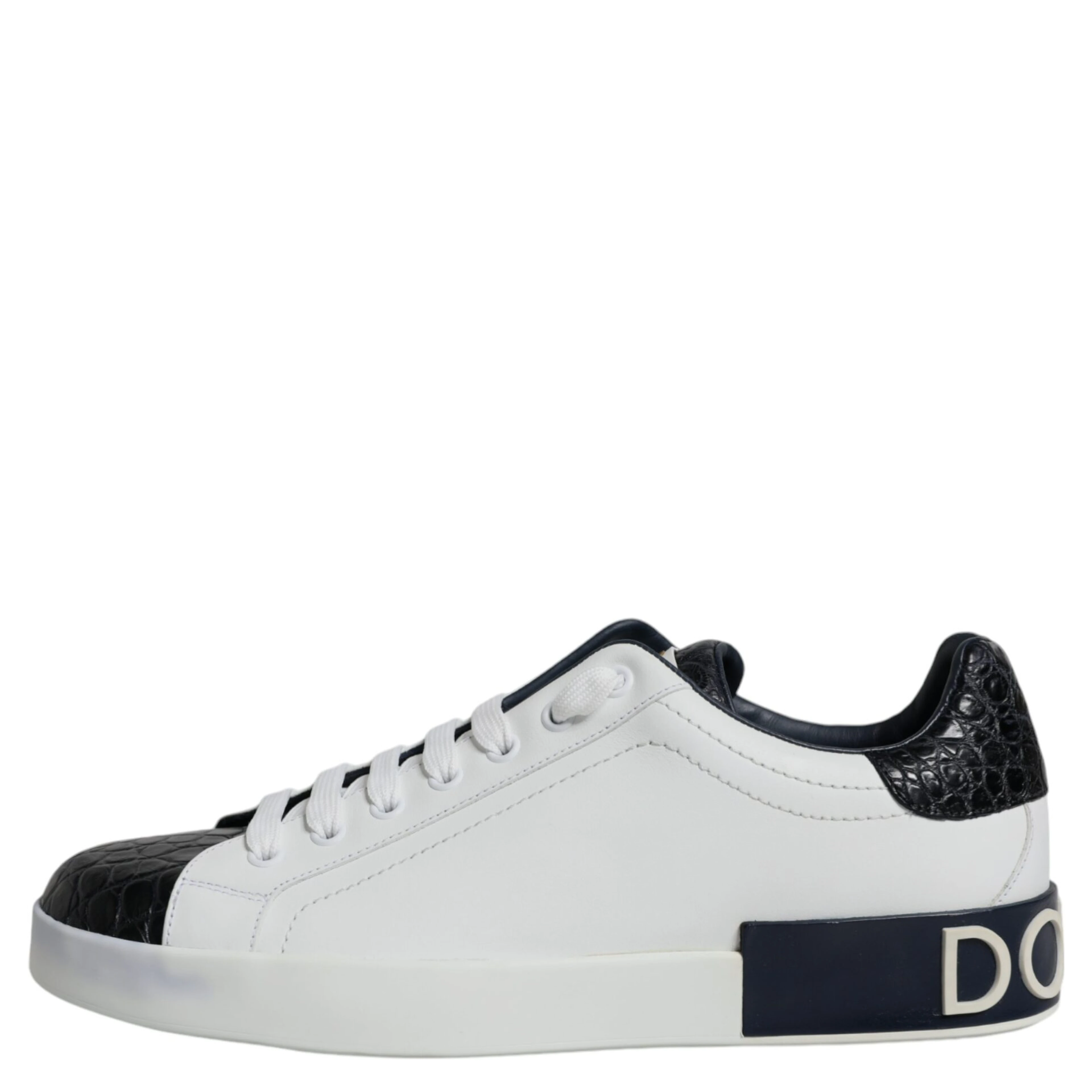 White Leather Logo Portofino Sneaker Shoes