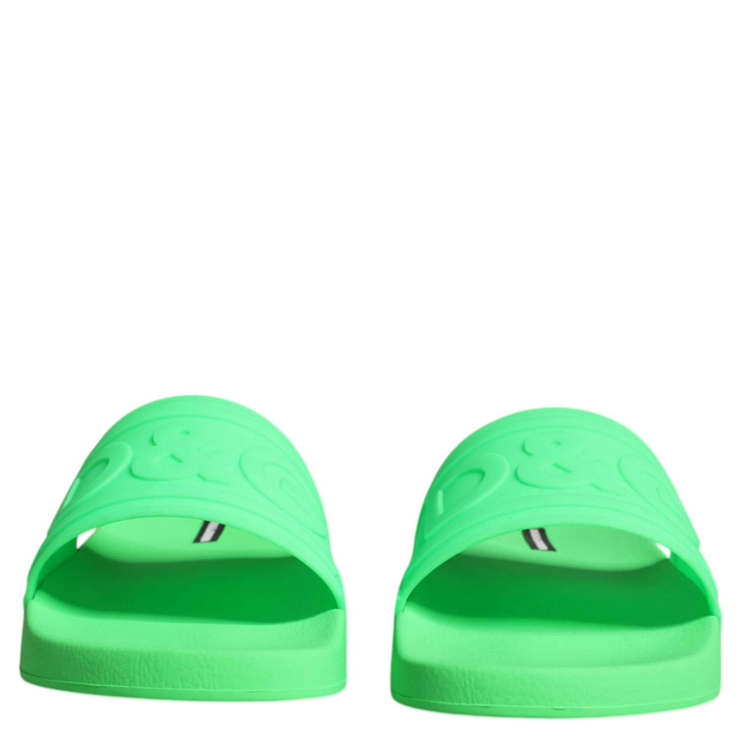 Green Leather Slides Sandals Beachwear Shoes