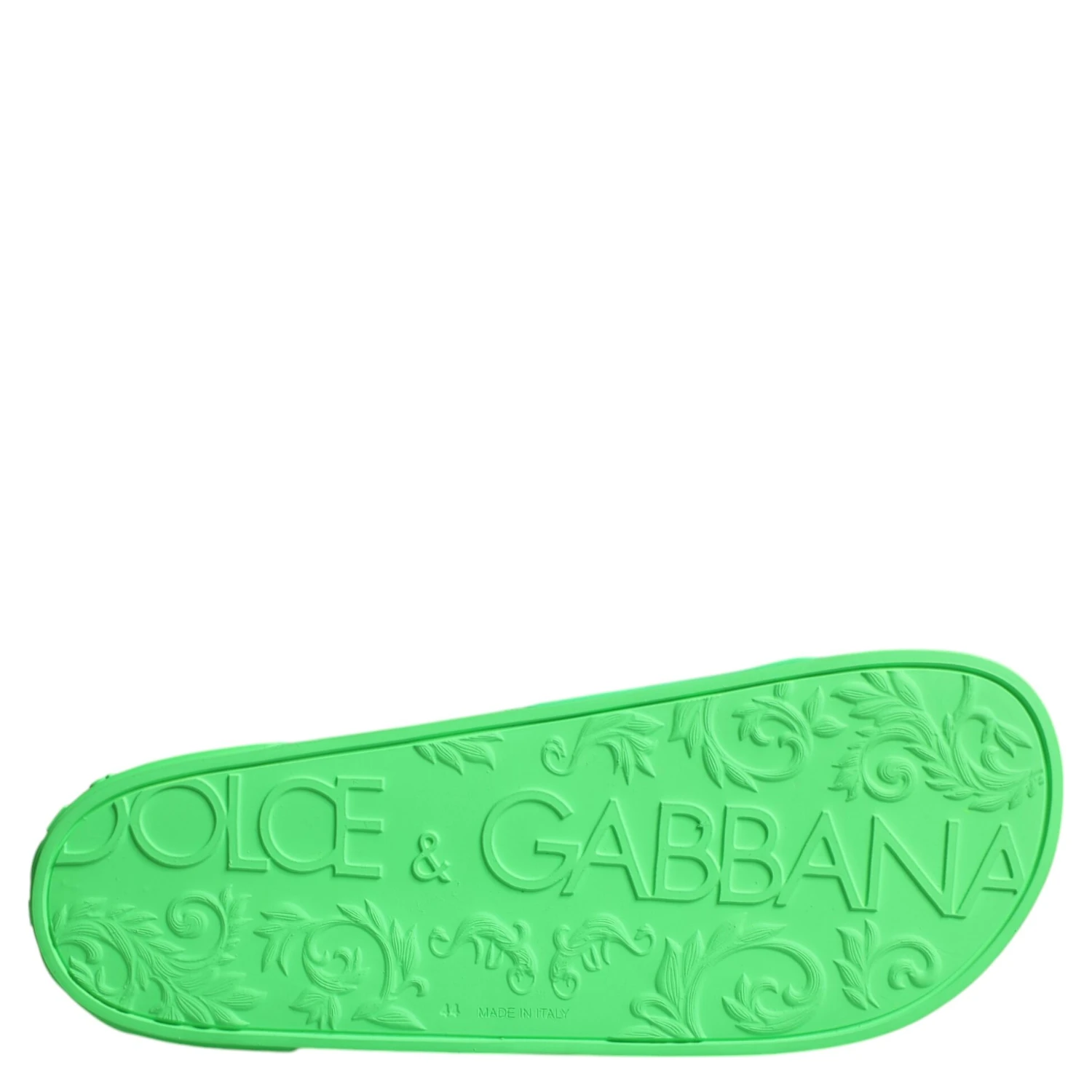 Green Leather Slides Sandals Beachwear Shoes