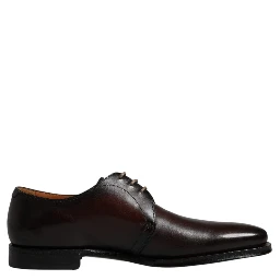 Black Leather Lace Up Men Derby Formal Shoes