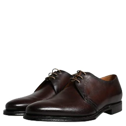 Black Leather Lace Up Men Derby Formal Shoes