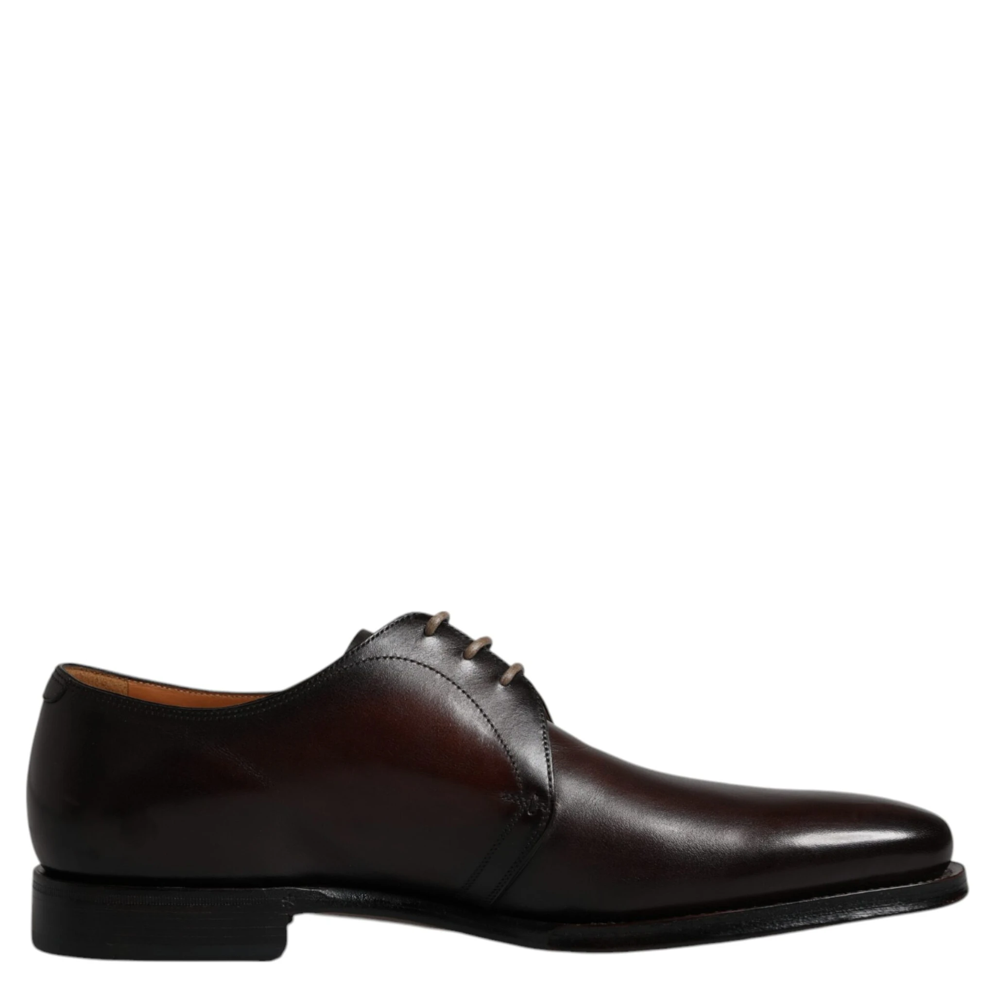 Black Leather Lace Up Men Derby Formal Shoes
