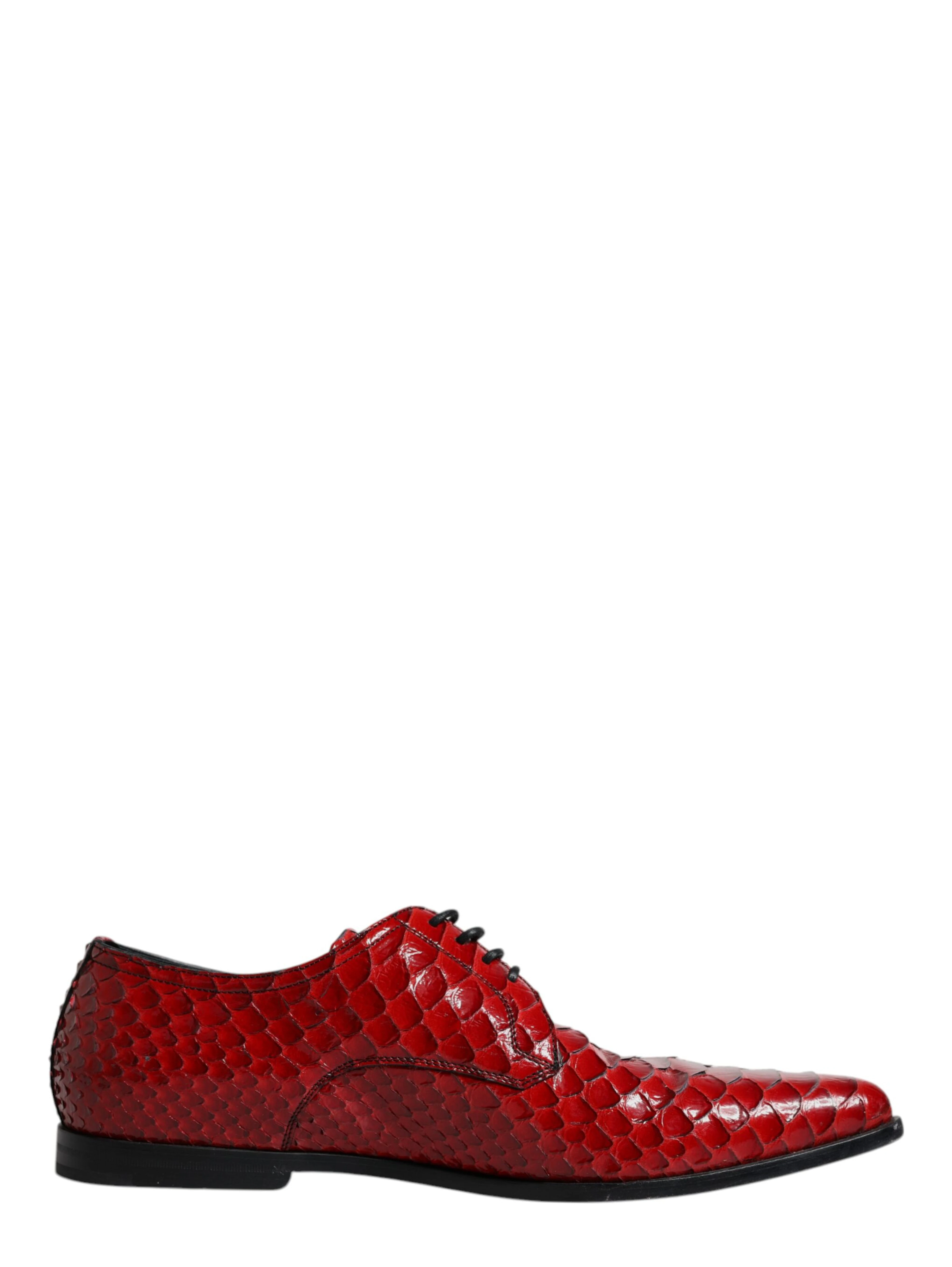 Red Textured Varnished Derby Men Formal Shoes