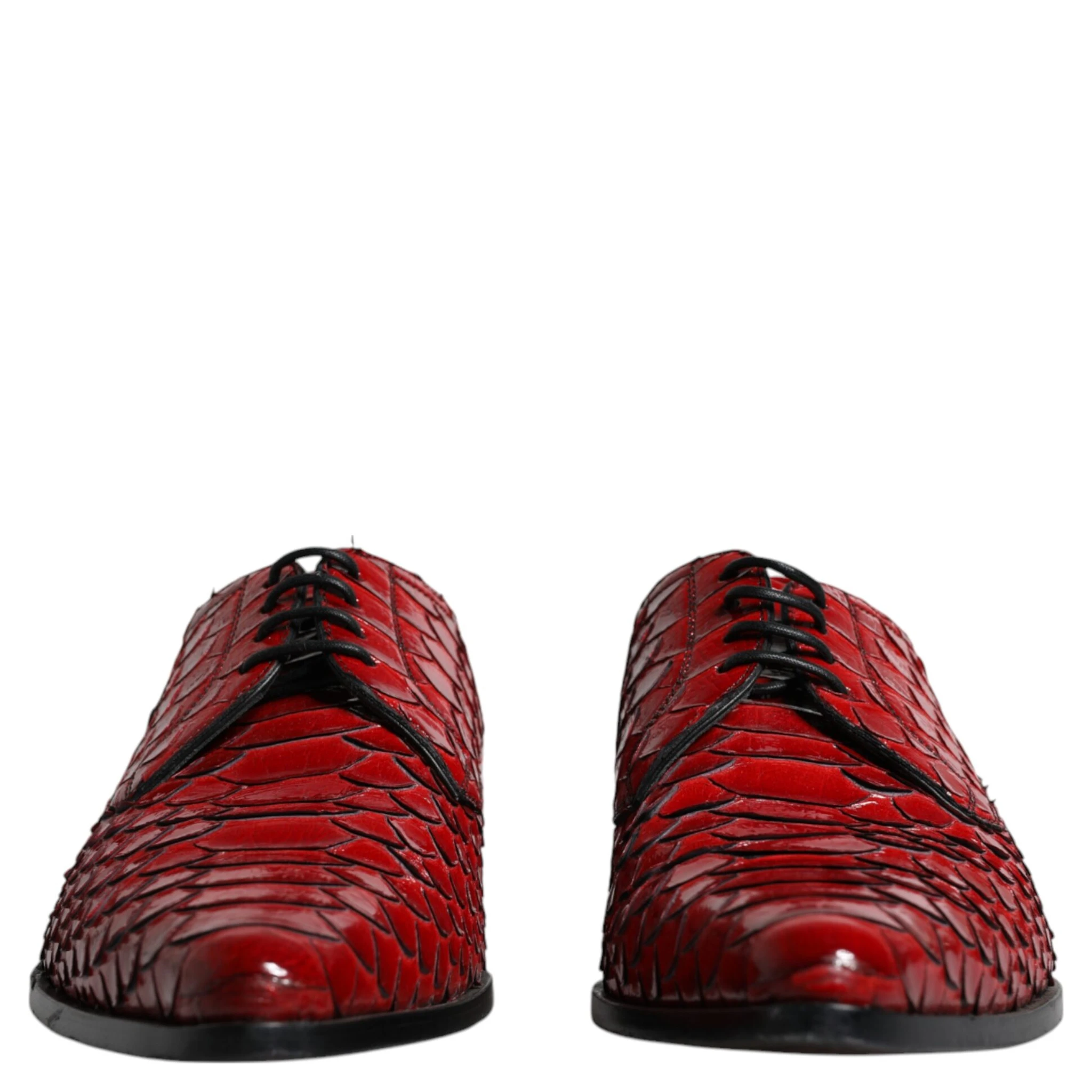 Red Textured Varnished Derby Men Formal Shoes