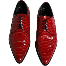 Red Textured Varnished Derby Men Formal Shoes