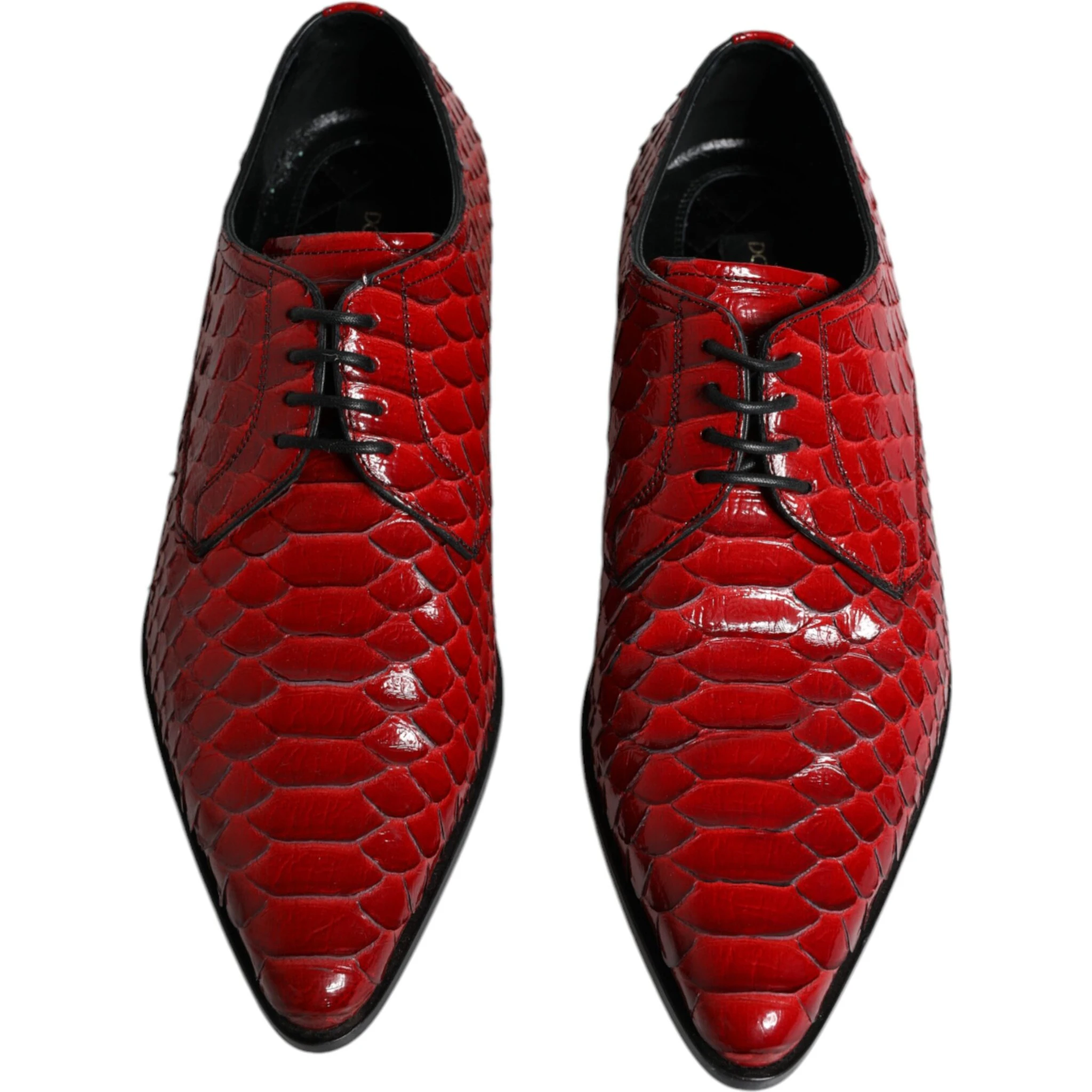 Red Textured Varnished Derby Men Formal Shoes