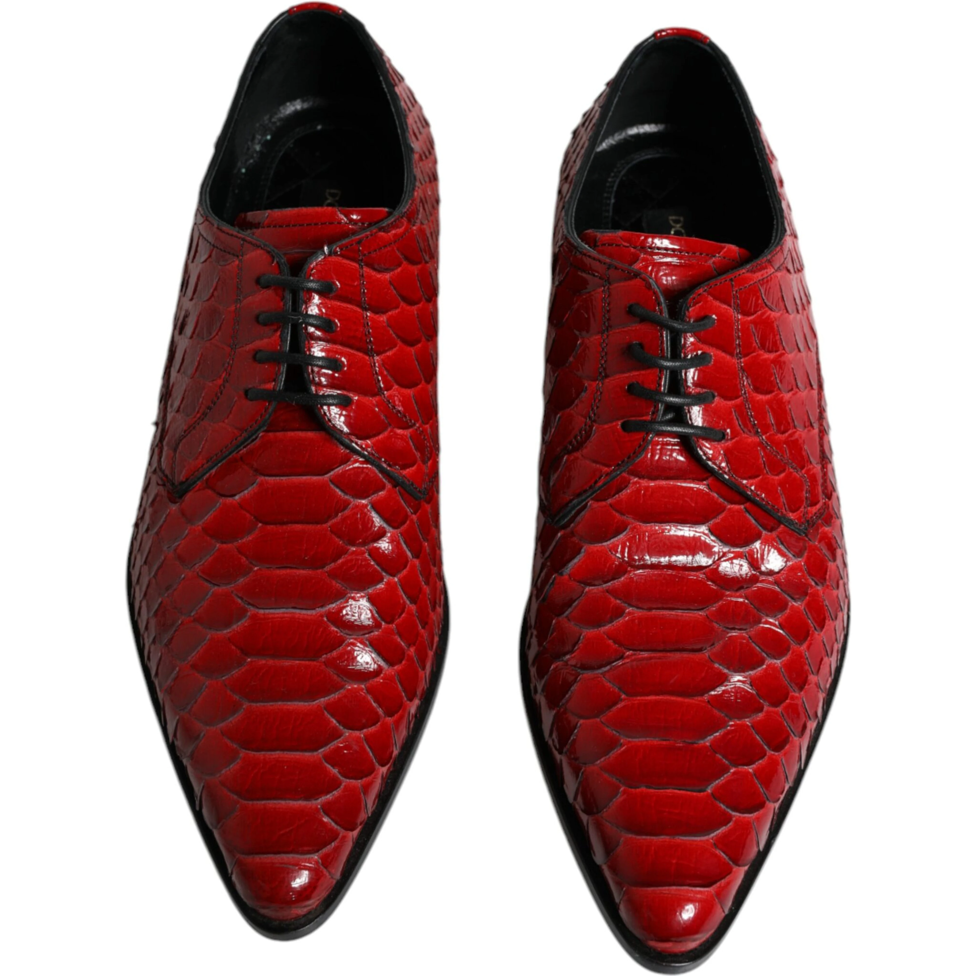Red Textured Varnished Derby Men Formal Shoes