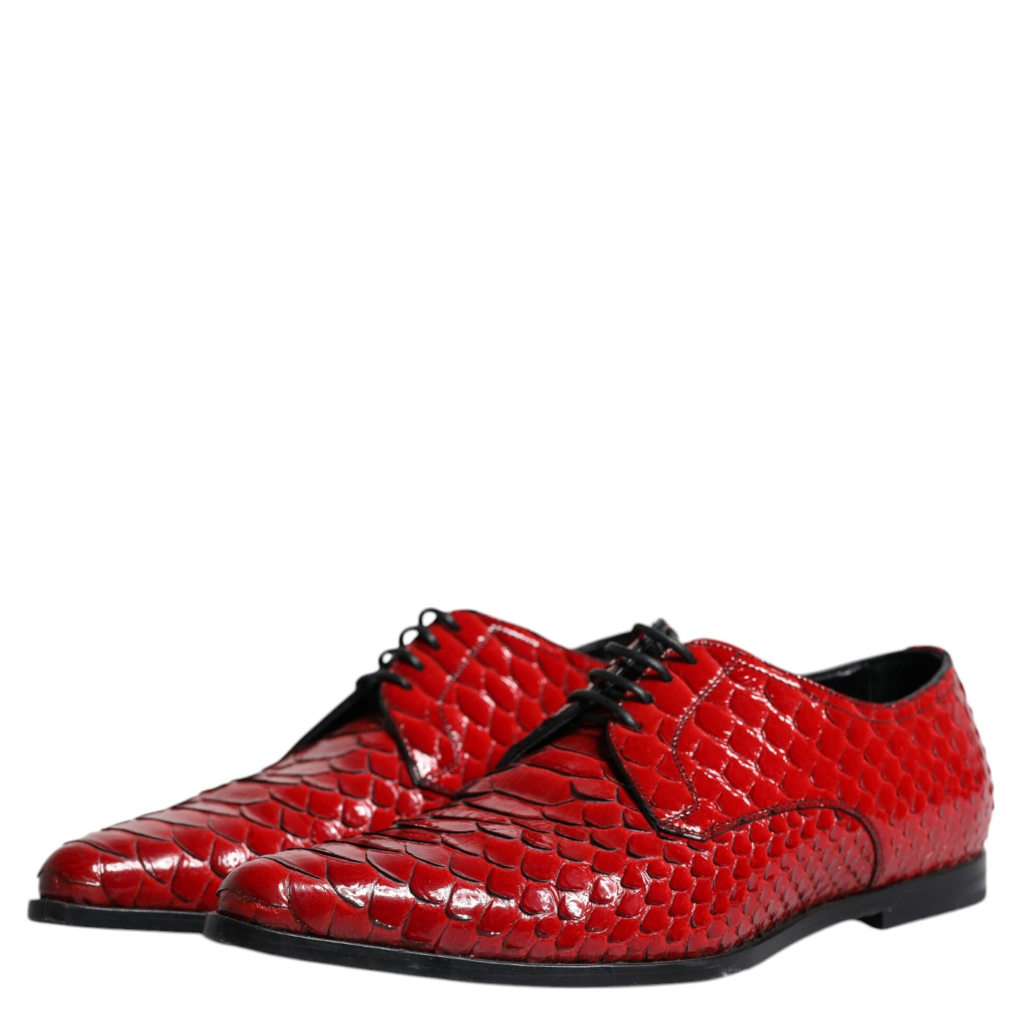 Red Textured Varnished Derby Men Formal Shoes