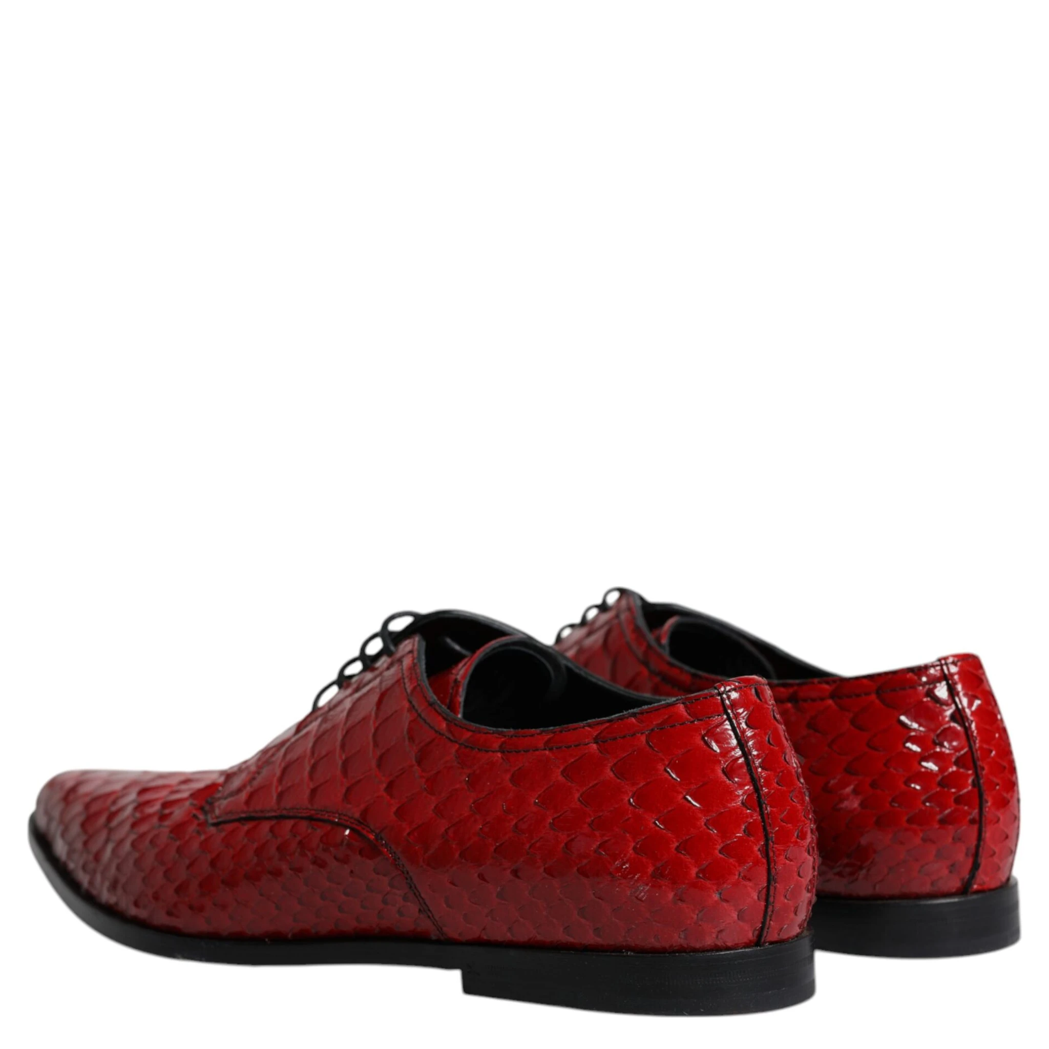 Red Textured Varnished Derby Men Formal Shoes