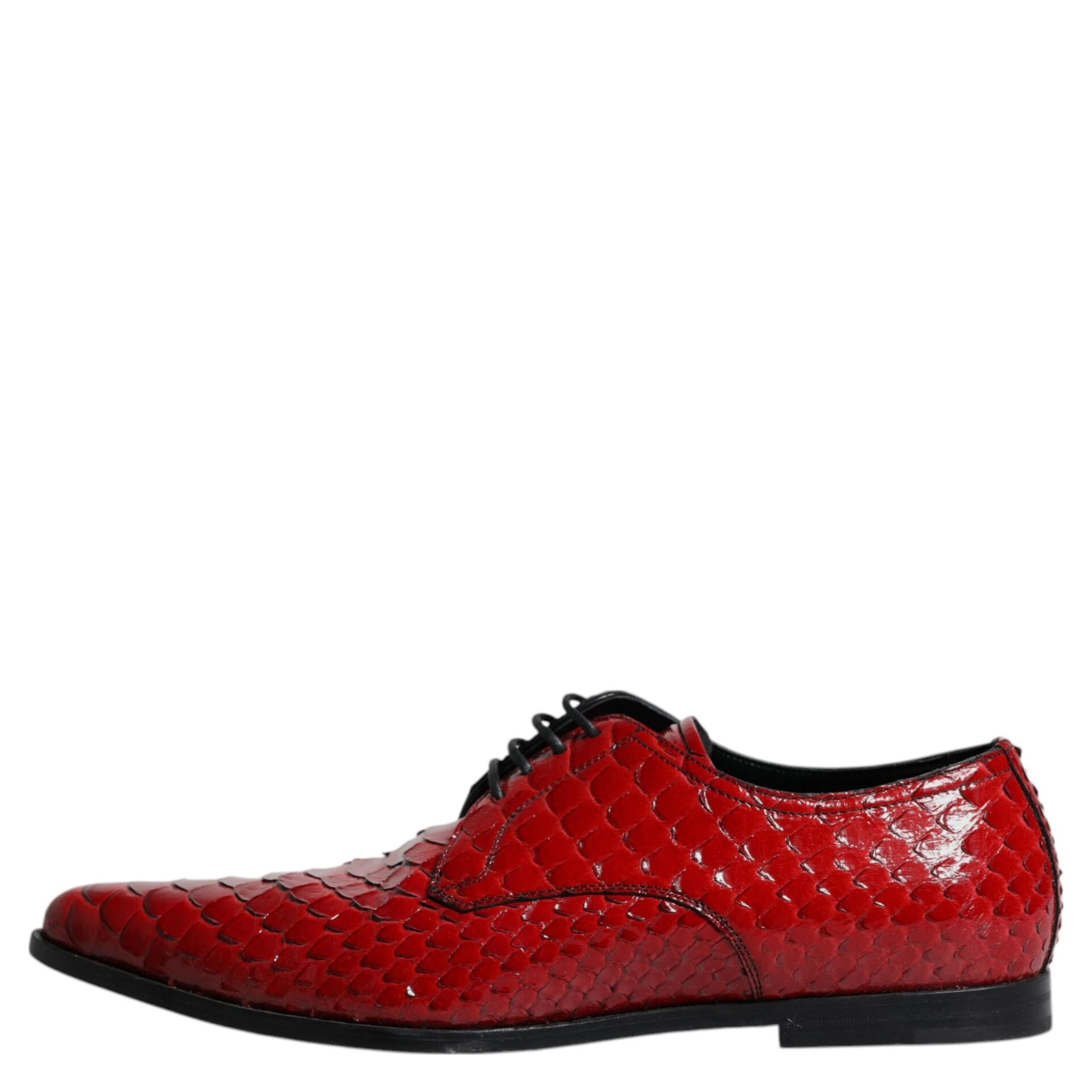 Red Textured Varnished Derby Men Formal Shoes