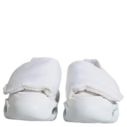 White Padded Fabric Low Top Sneakers Shoes