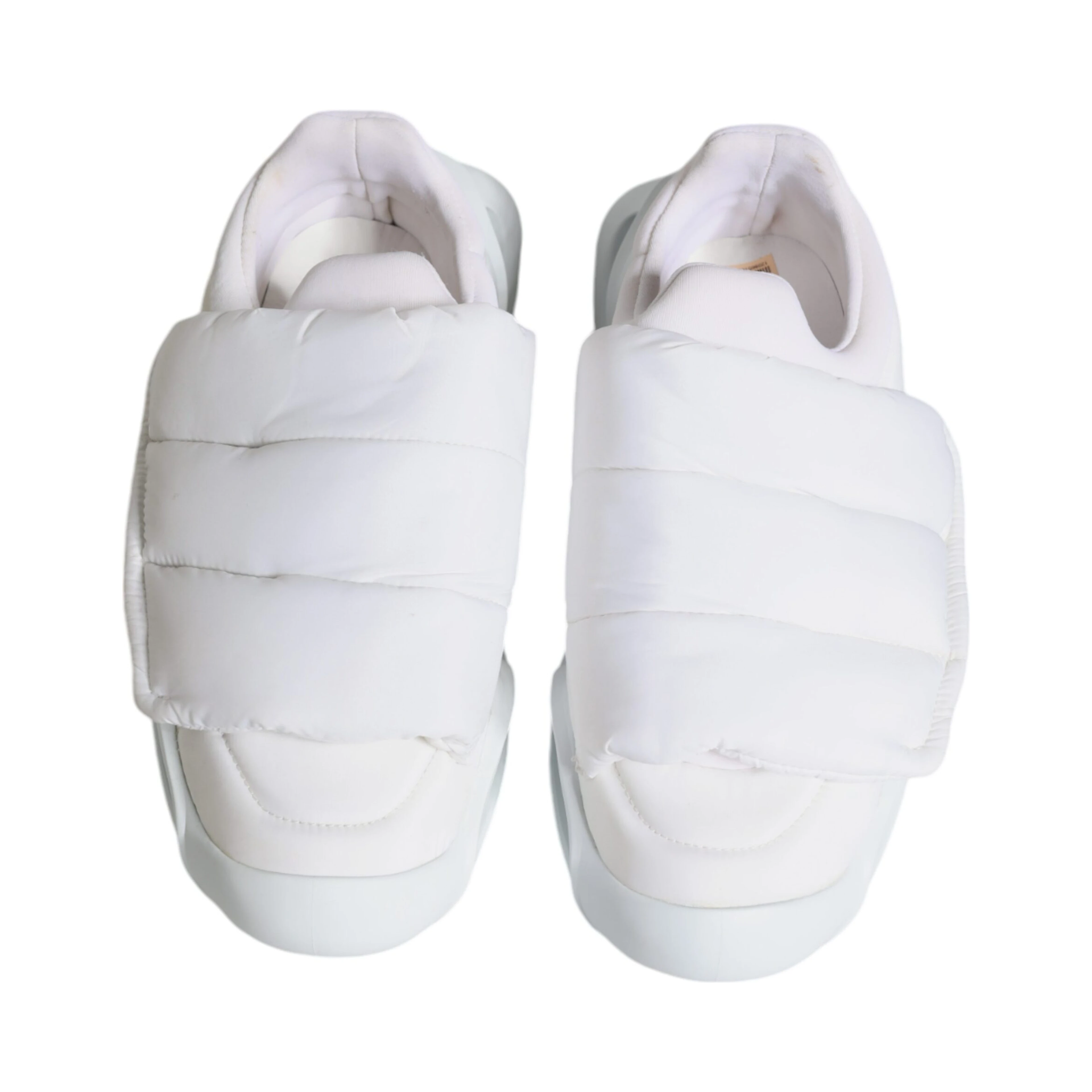 White Padded Fabric Low Top Sneakers Shoes