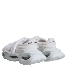 White Padded Fabric Low Top Sneakers Shoes