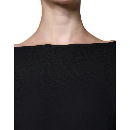 Black Viscose Cut Out A-line Long Sleeves Mini Dress