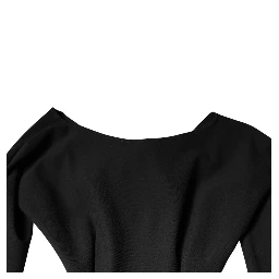 Black Viscose Cut Out A-line Long Sleeves Mini Dress