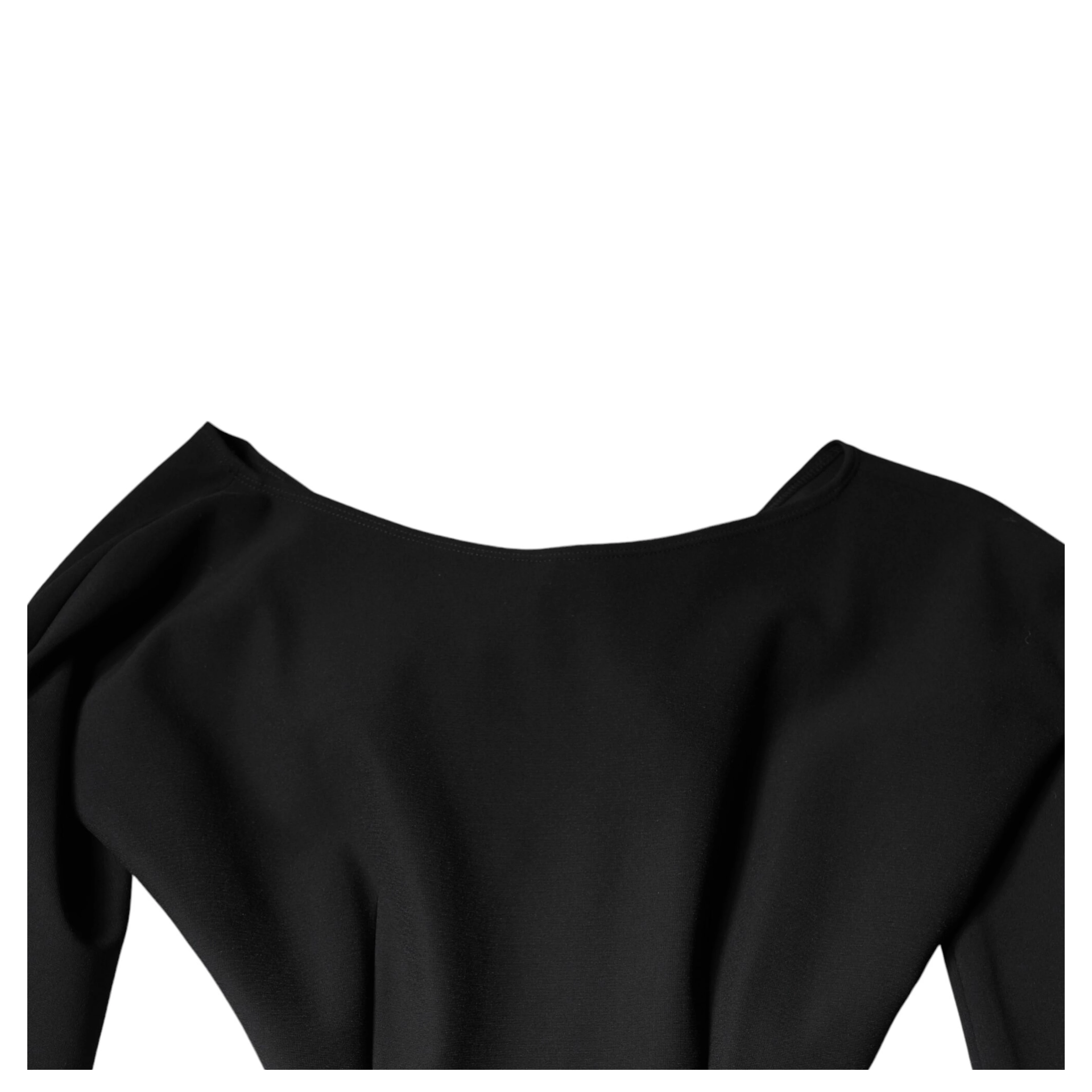 Black Viscose Cut Out A-line Long Sleeves Mini Dress