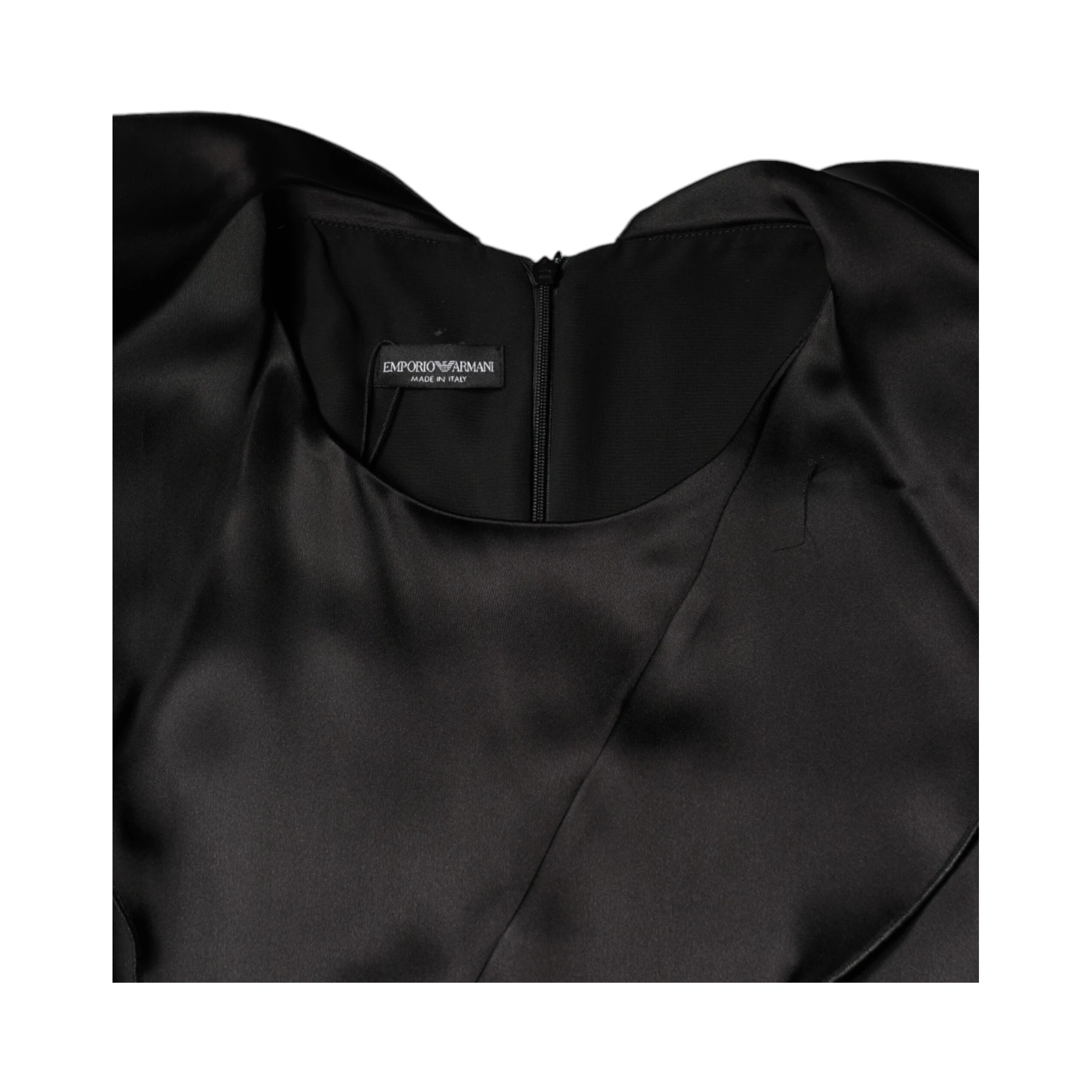 Black Satin Long Sleeves Wrap Sheath Mini Dress