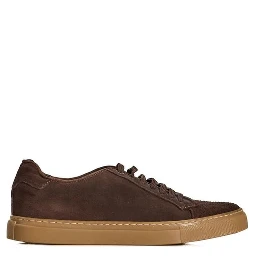 Brown calfskin men's sneakers