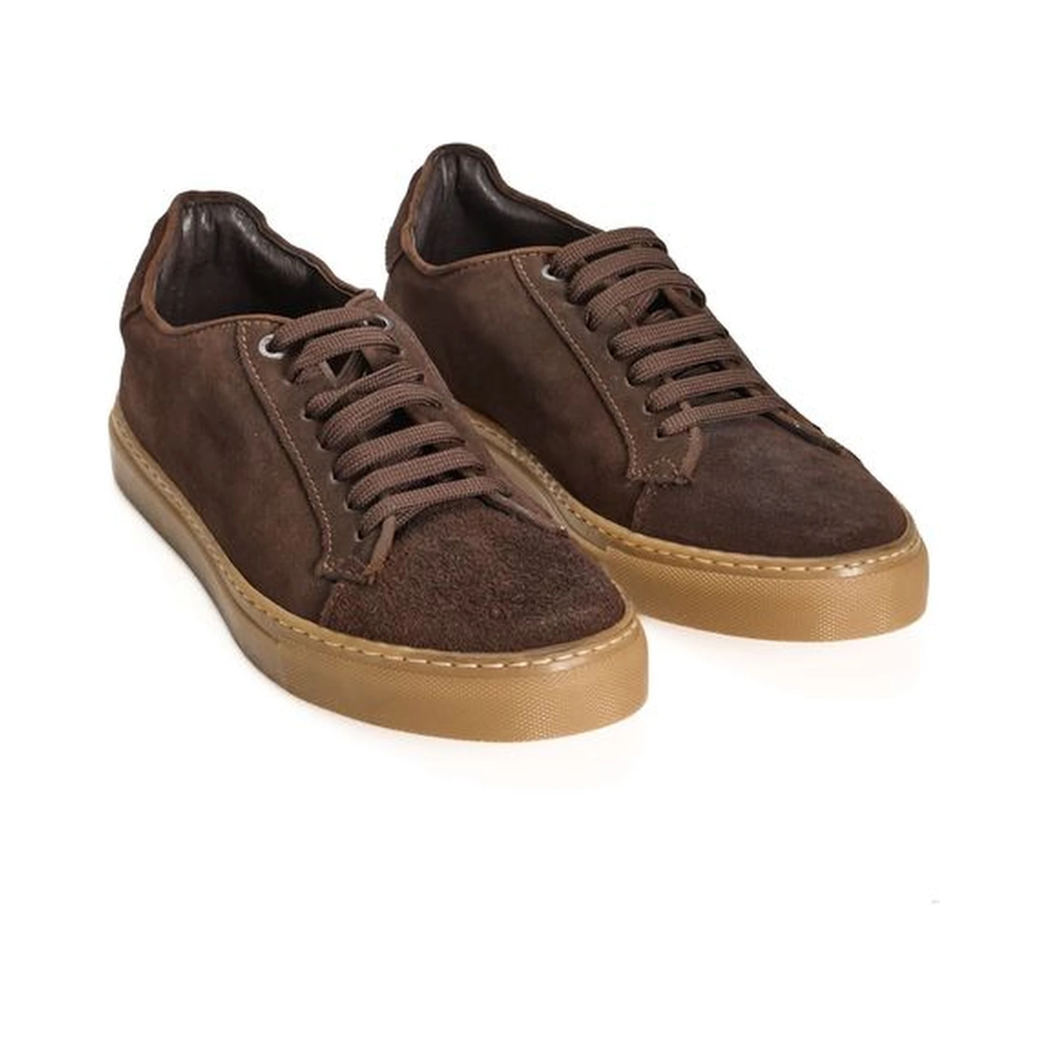Brown calfskin men's sneakers