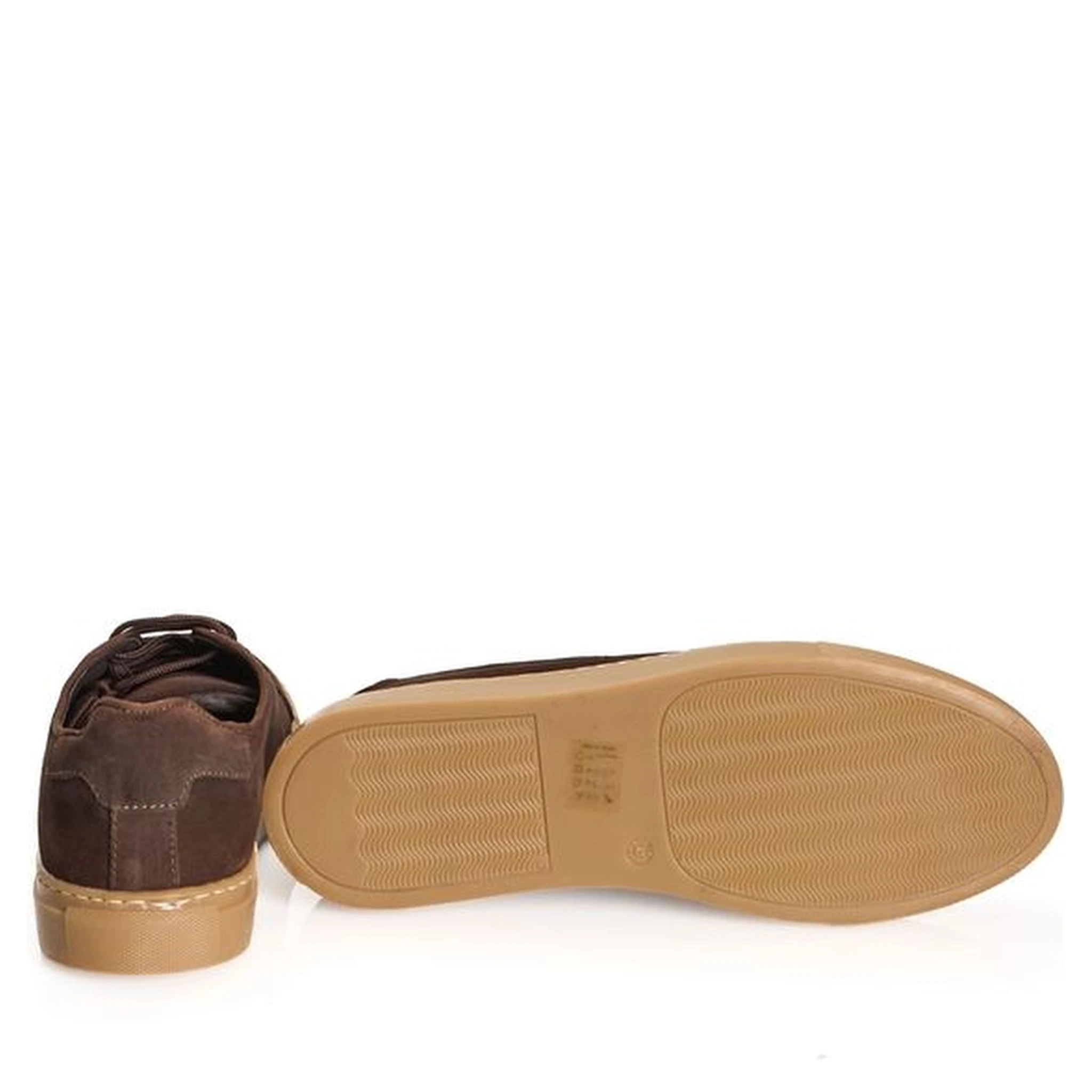 Brown calfskin men's sneakers