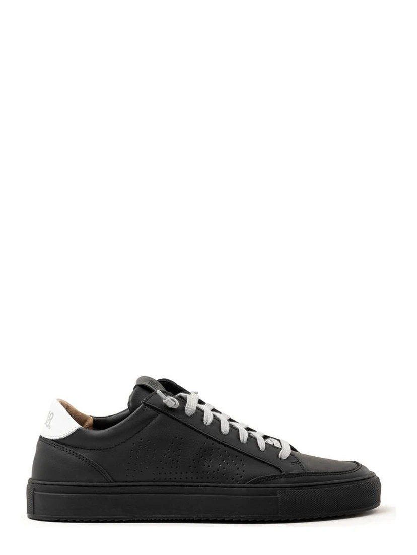 Black Leather Athletic Sneakers