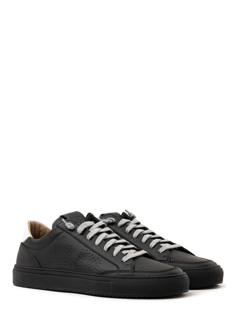 Black Leather Athletic Sneakers