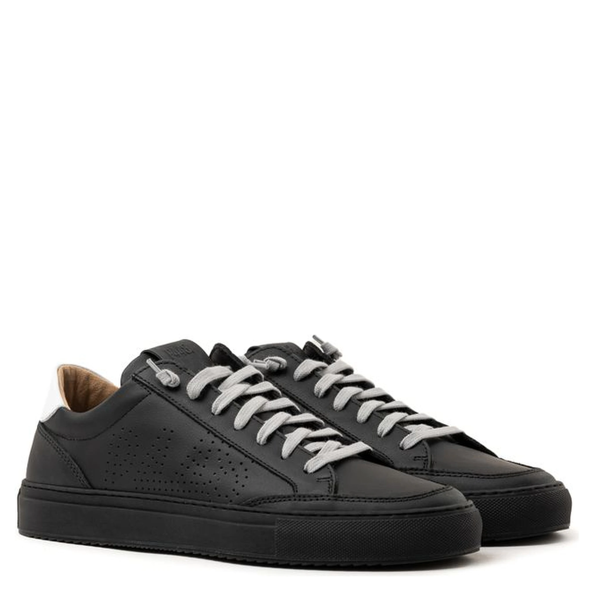 Black Leather Athletic Sneakers