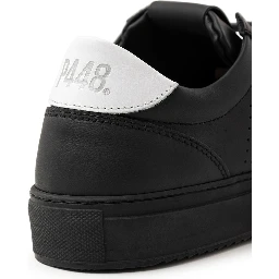 Black Leather Athletic Sneakers
