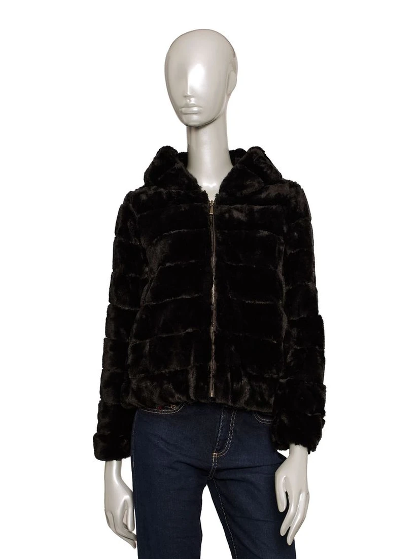 Black Polyester Jackets & Coat