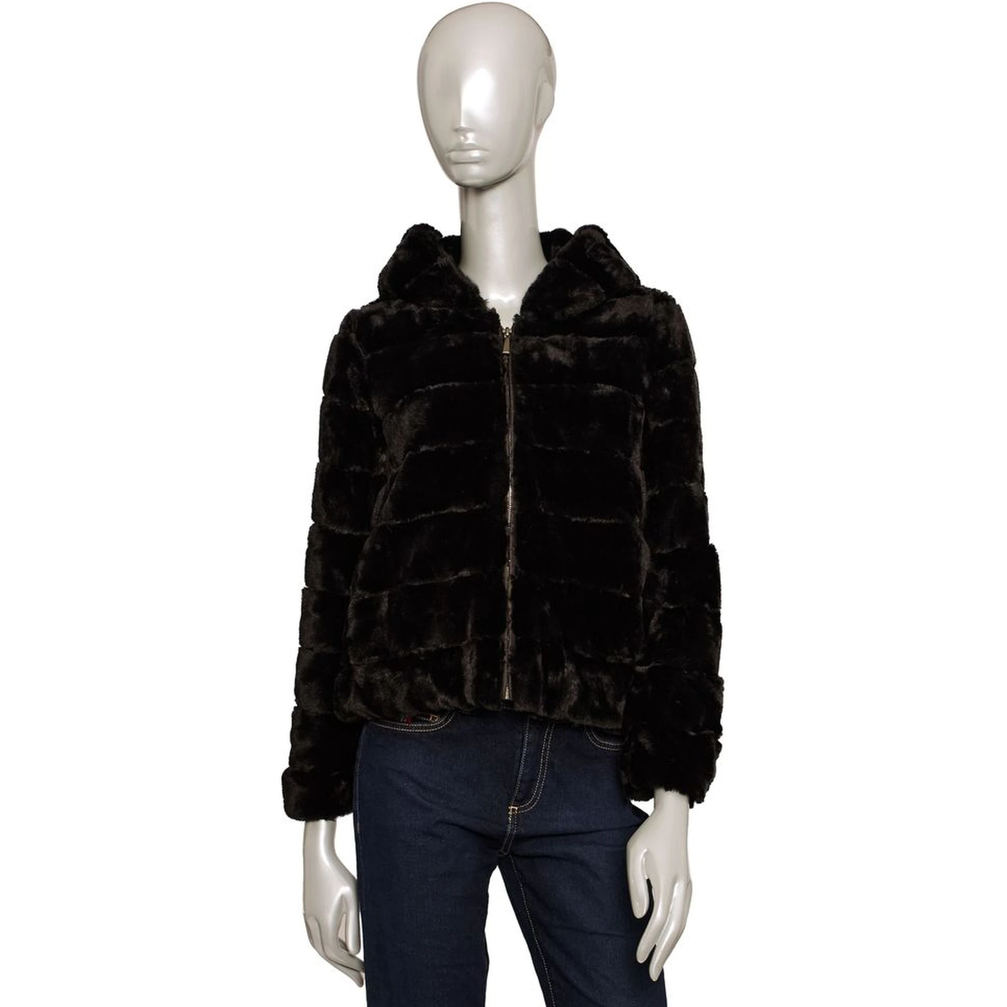 Black Polyester Jackets & Coat