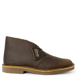 Brown Leather Lace-Up Boots