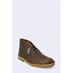 Brown Leather Lace-Up Boots