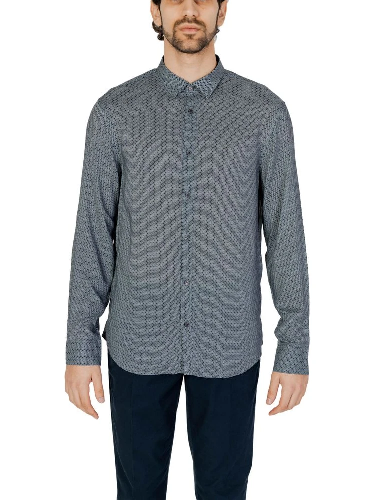 Gray Viscose Pattern Shirt
