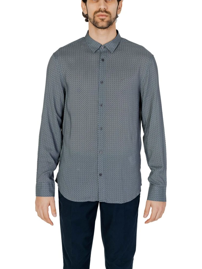 Gray Viscose Pattern Shirt