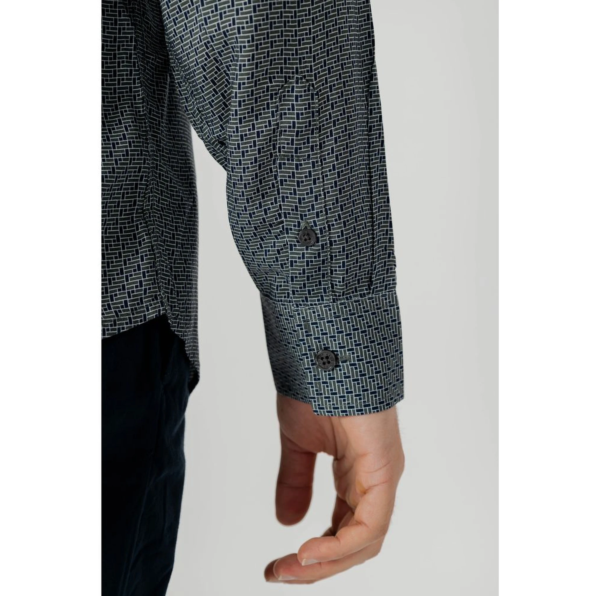 Gray Viscose Pattern Shirt