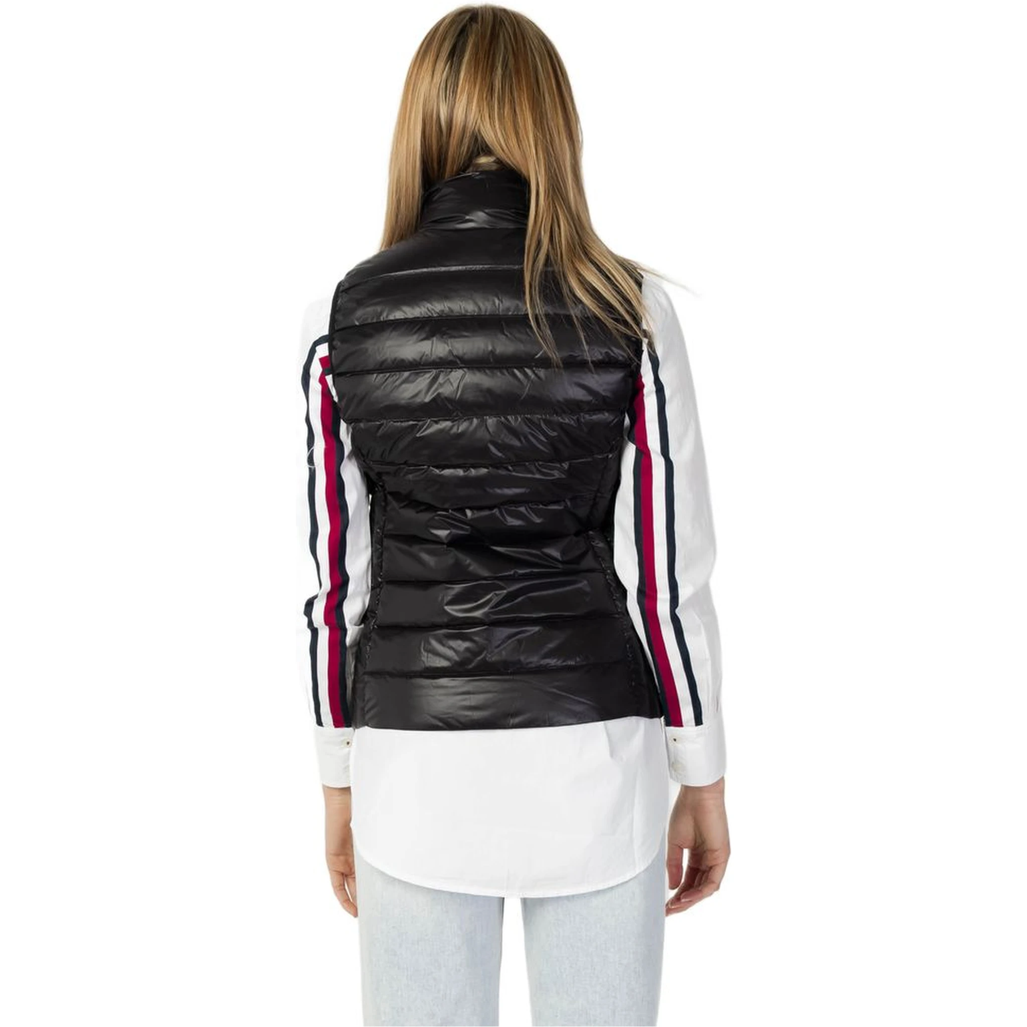 Black Polyester Sleveless Jacket