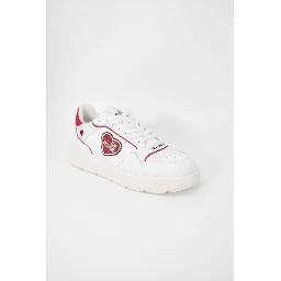 Red Polyethylene Low Top Sneakers