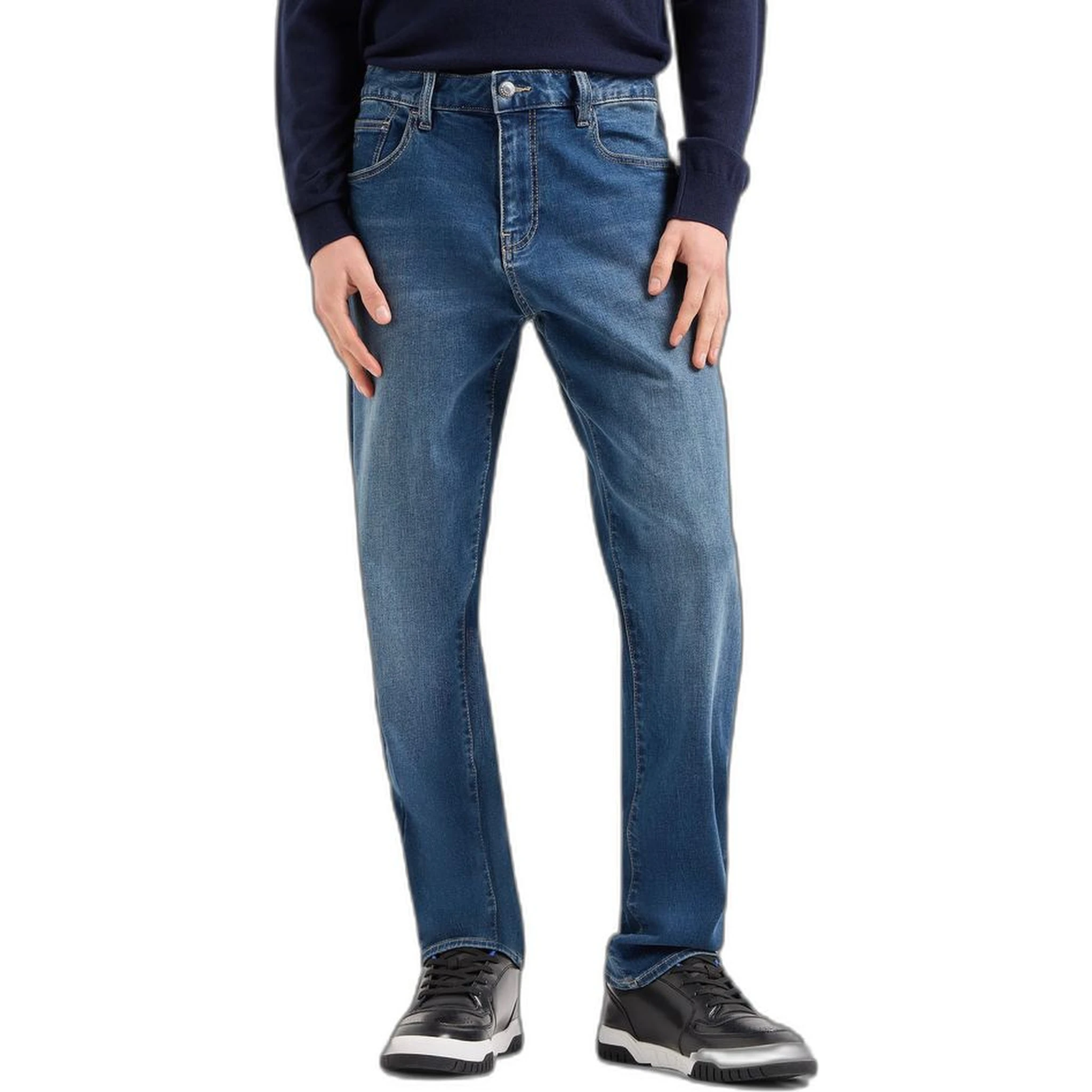Blue Cotton Skinny Jeans