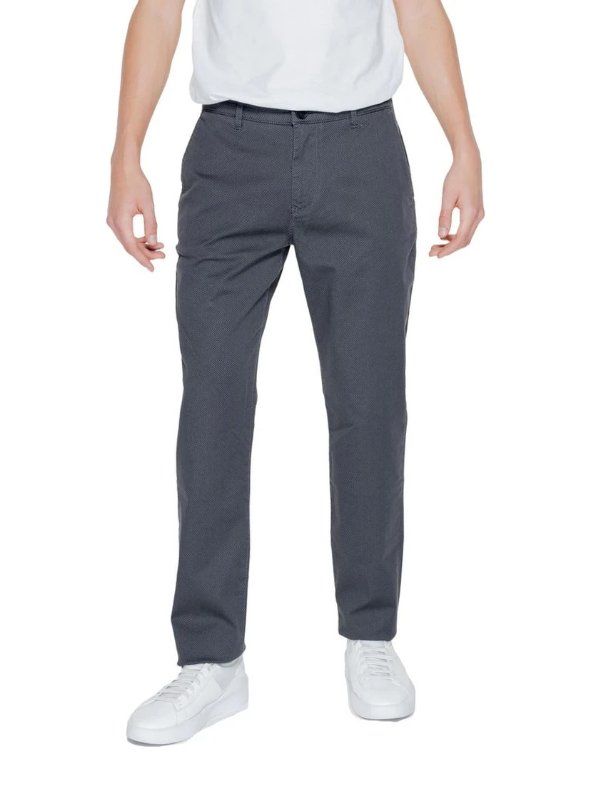 Black Cotton Casual Pants