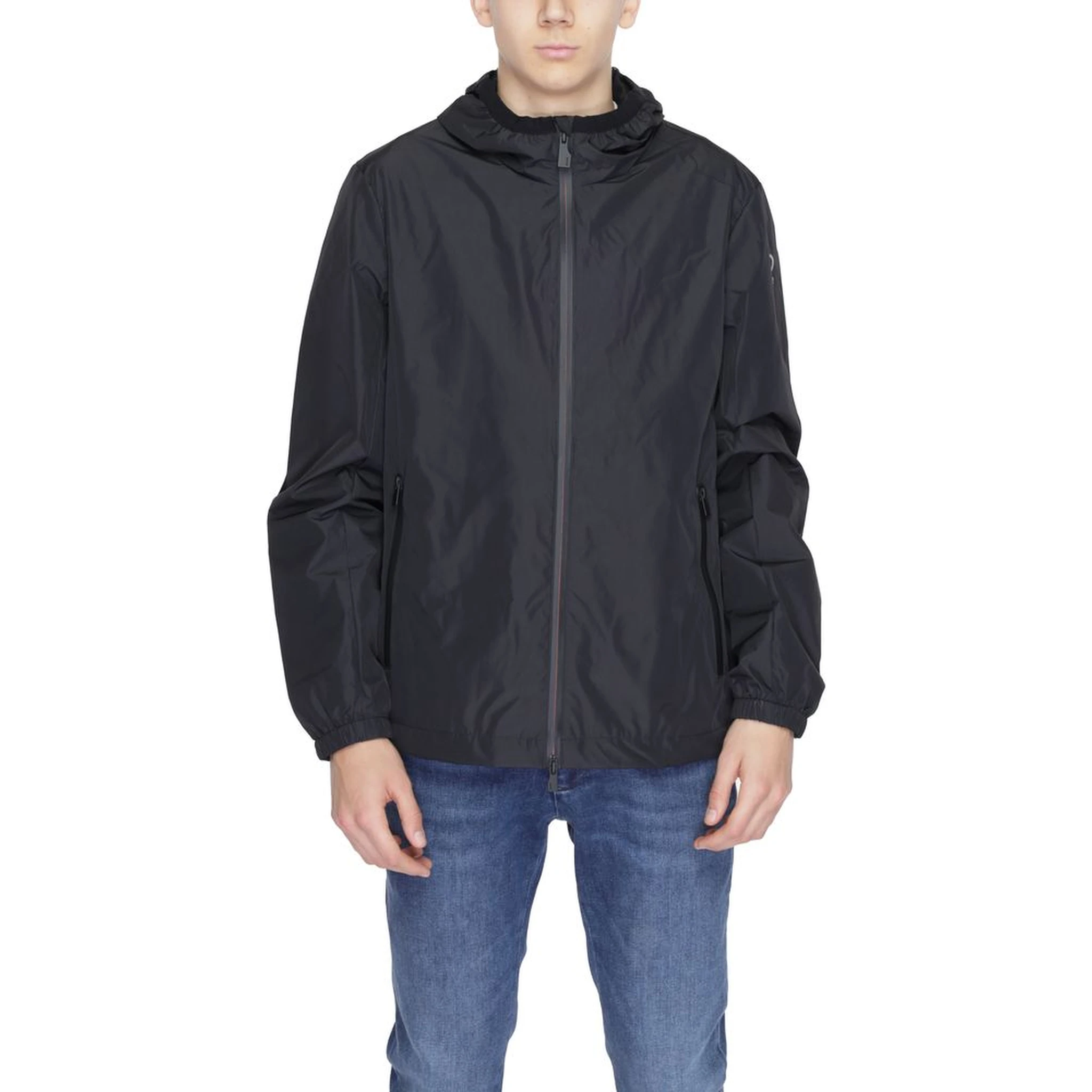 Black Polyester Shell Jacket