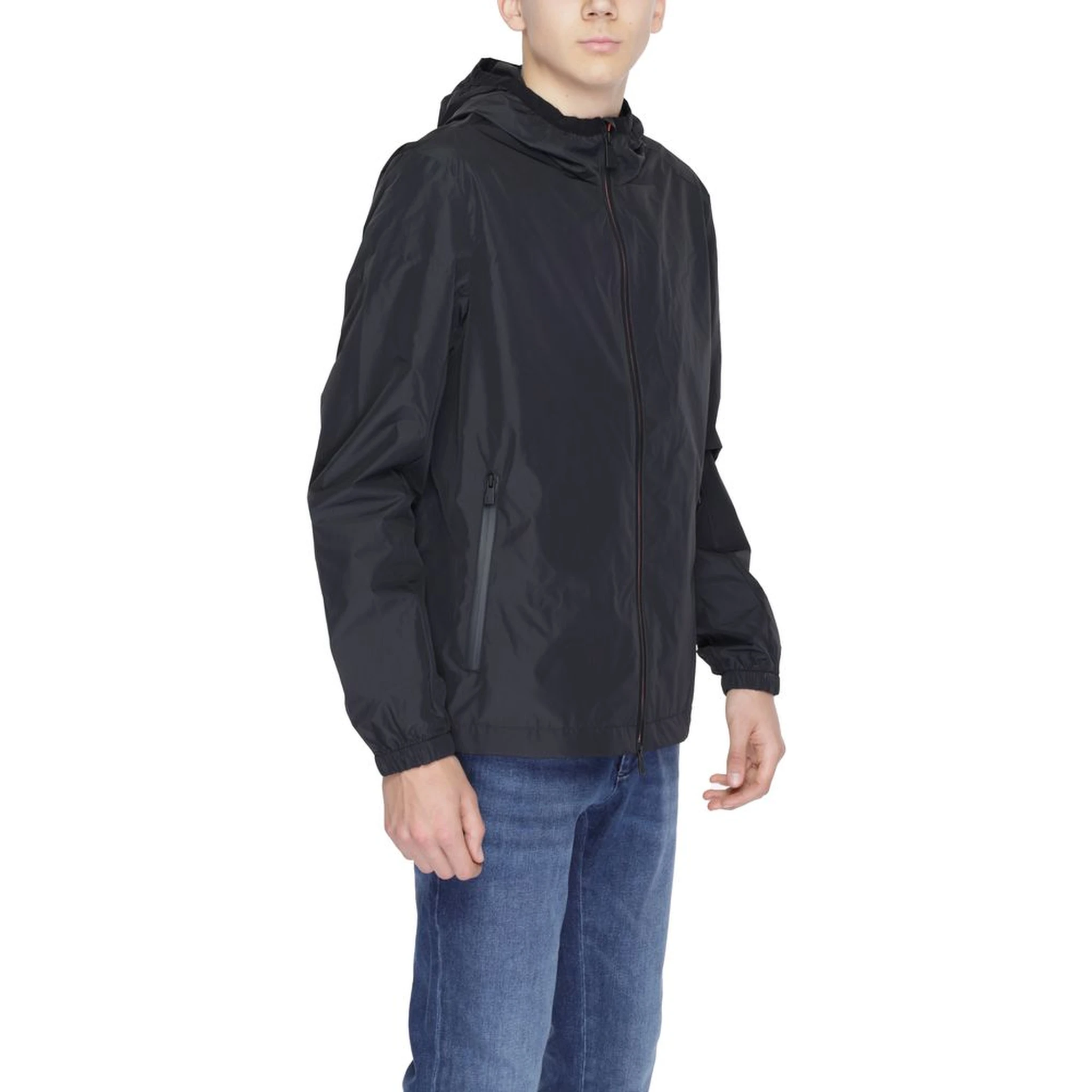 Black Polyester Shell Jacket