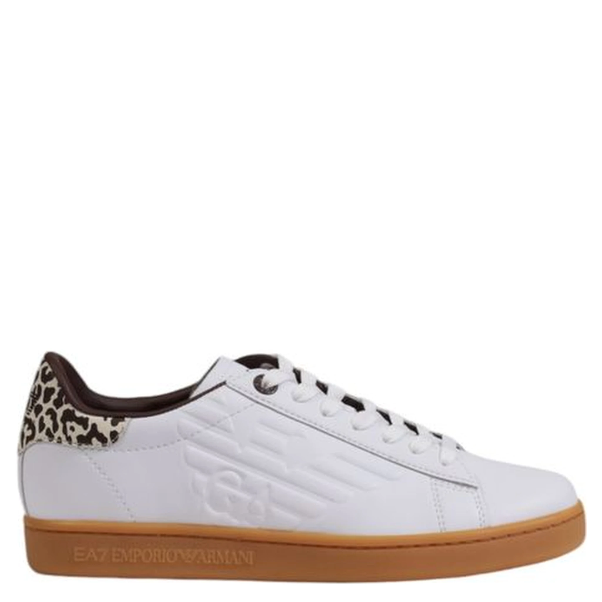 Beige Leather Low Top Sneakers