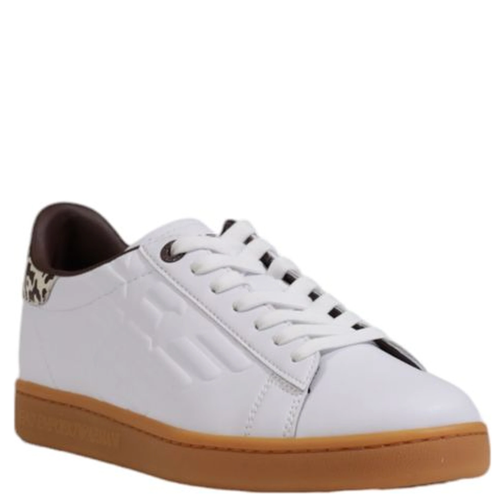 Beige Leather Low Top Sneakers