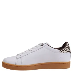 Beige Leather Low Top Sneakers