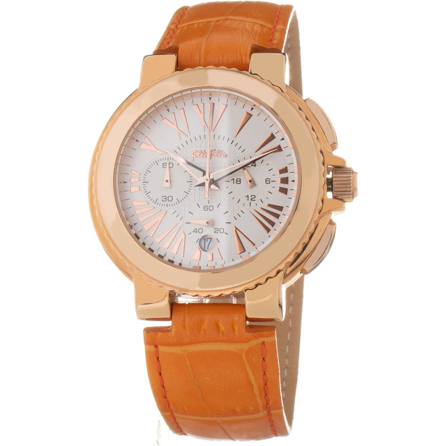 Orange Leather Dress Watch